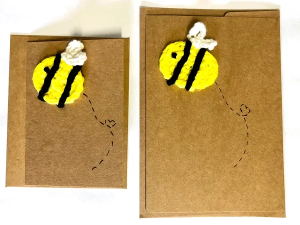 Crocheted Bee Cards